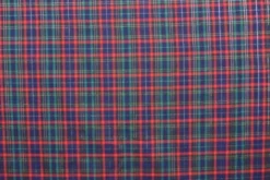 Katoen - Blauwe Ruit met zilver lurex