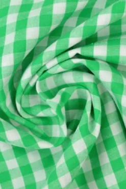Katoen - Boerenruit Groot 6.5mm - Grasgroen