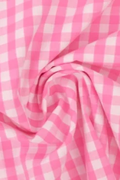 Katoen - Boerenruit Groot 6.5mm - Roze