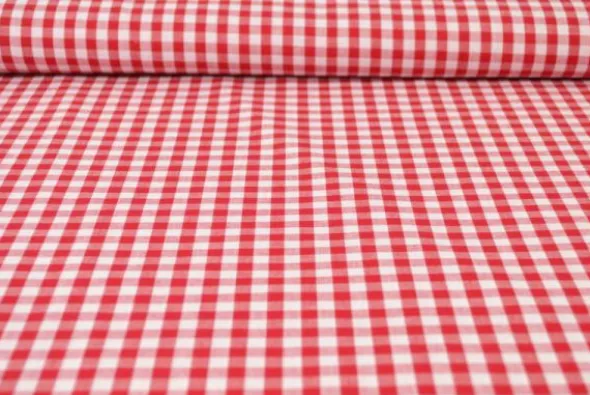 Katoen - Boerenruit Groot 6.5mm - Rood