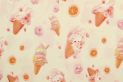 Katoen - Bunnies and Ice Cream on Creme