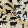Katoen Canvas - Black Shadow Animals on Beige