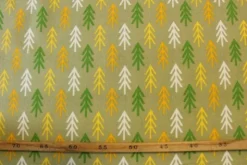 Katoen Canvas - Colored Arrow on Pistache Green