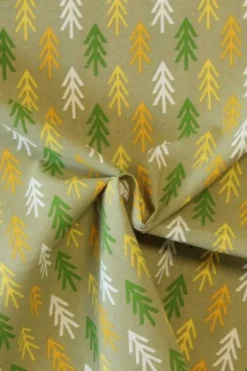 Katoen Canvas - Colored Arrow on Pistache Green