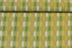 Katoen Canvas - Colored Arrow on Pistache Green