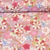 Katoen Canvas - Colorfull Flowers with Gold on Lilac