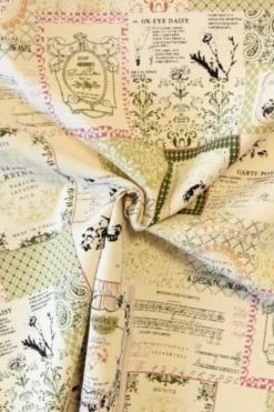 Katoen Canvas - French Green Beauty on Beige