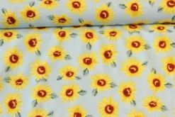 Katoen Canvas - Sunflowers on Light Blue