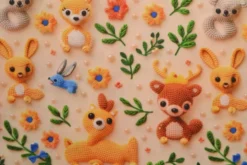 Katoen - Crochet Animals, Flowers and Pearls on Soft Sand
