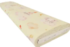 Katoen - Dreamy elephant and Castles on Soft Yellow
