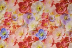 Katoen - Pink/Lavender/White Digital Sweet Flowers
