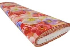 Katoen - Pink/Lavender/White Digital Sweet Flowers