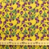 Katoen - Purple Floral on Ocher Yellow
