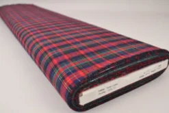Katoen - Rood/Blauwe Ruit met zilver lurex