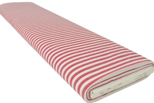 Katoen - Strepen Groot 6.5mm - Rood