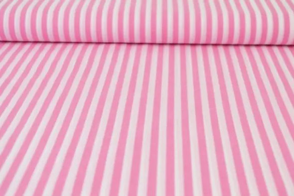 Katoen - Strepen Groot 6.5mm - Roze