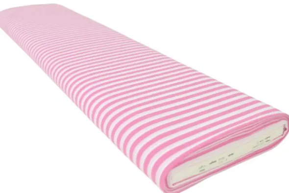 Katoen - Strepen Groot 6.5mm - Roze