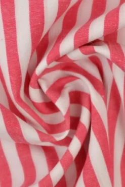 Katoen - Strepen Groot 6.5mm - Zacht Rood