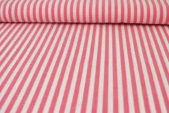 Katoen - Strepen Groot 6.5mm - Zacht Rood