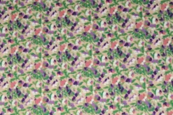 Katoen - Tiny Purple/Pink Pansy Flowers on Beige