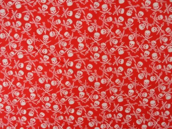 Katoen - Tiny Skulls Red