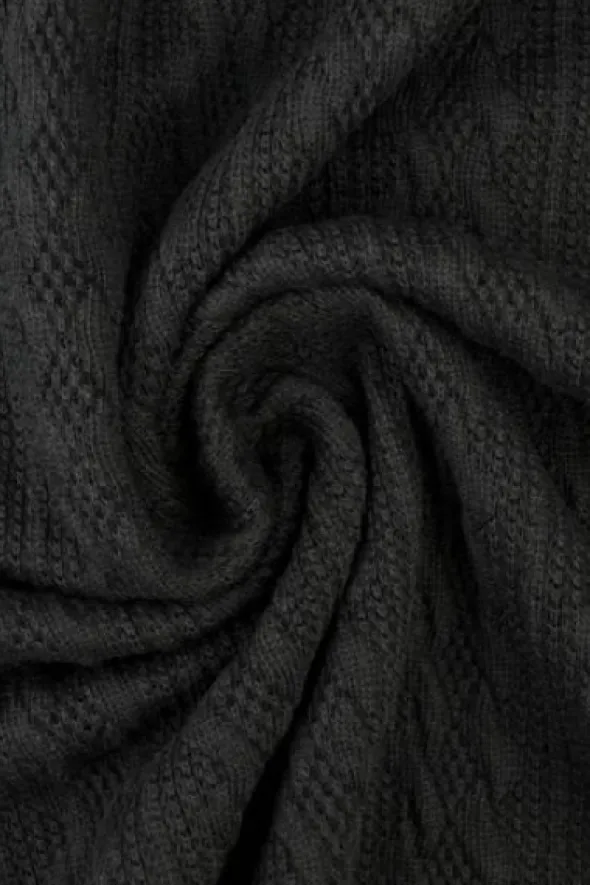 Knitted Cable Jersey - Black