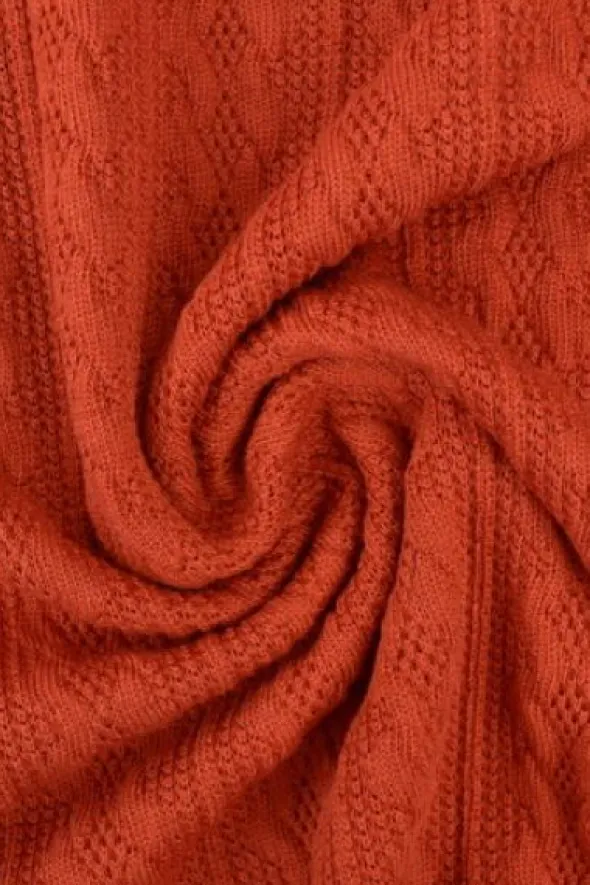 Knitted Cable Jersey - Brique