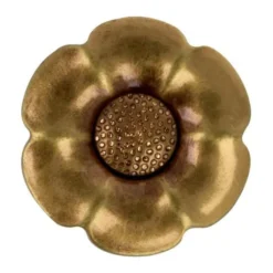 Knoop Bloem Verwisselbaar Hart - 20mm - Old Gold