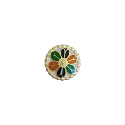 Knoop - Golden Flower - Orange/Brown/Green - 27,5mm