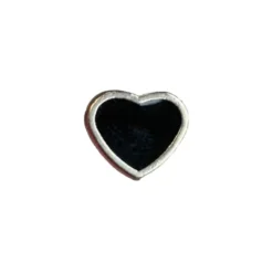 Knoop - Hart op Steel Silver/Black - 11mm
