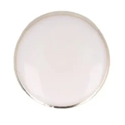 Knoop Milward - dot gouden rand wit 11mm - 5 stuks