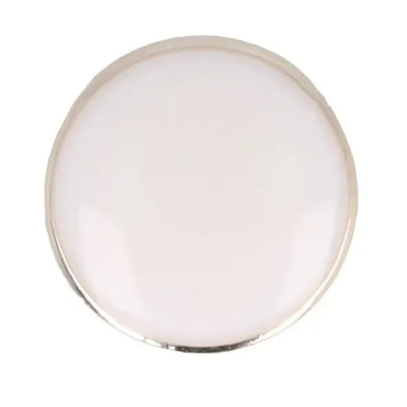 Knoop Milward - dot gouden rand wit 11mm - 5 stuks