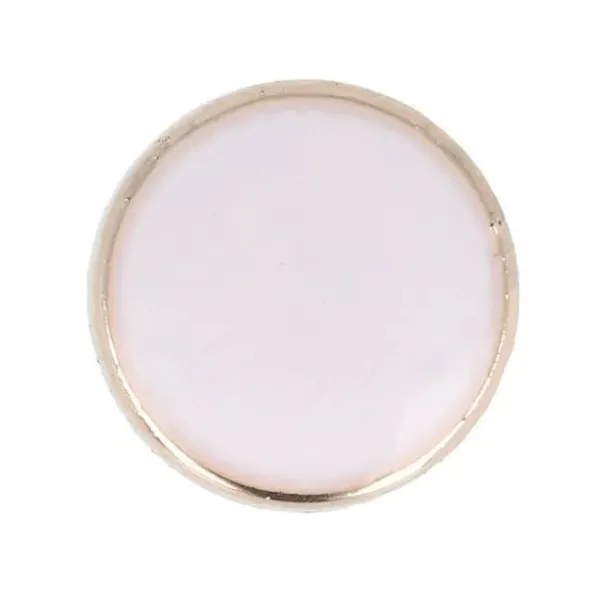 Knoop Milward - dot wit gouden rand 15mm - 4 stuks