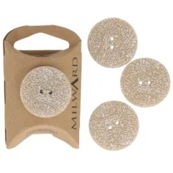 Knoop Milward - 2-gaats Blaadjes wit/beige 4 stuks - 28mm