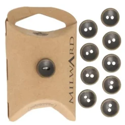 Knoop Milward - 2-gaats bruin 11mm - 10 stuks