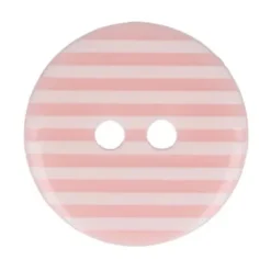 Knoop Milward - 2-gaats gestreept Roze 6 stuks - 15mm