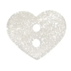 Knoop Milward - 2-gaats glitter hart Zilver 8 stuks - 13mm