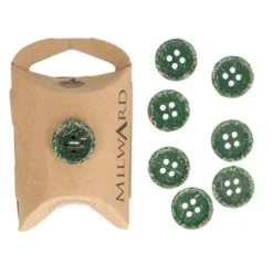 Knoop Milward - 4-gaats kokos donkergroen 8 stuks - 15mm