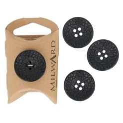 Knoop Milward - 4-gaats mozaïek zwart 25mm - 4 stuks