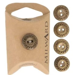 Knoop Milward - 2-gaats oud goud 15mm - 5 stuks