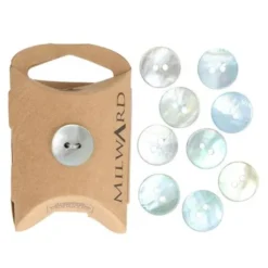 Knoop Milward - 2-gaats parelmoer blauw/grijs 10 stuks - 15mm