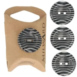 Knoop Milward - 2-gaats zebraprint 25mm - 4 stuks