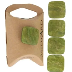 Knoop Milward - vierkant Fris olijf 5 stuks - 23mm