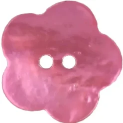 Knoop - parelmoer bloem pink - 15mm