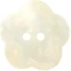 Knoop - parelmoer bloem soft white - 15mm