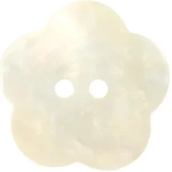 Knoop - parelmoer bloem soft white - 15mm