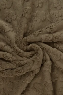 Knuffelfleece - Paw Prints - Dark Taupe