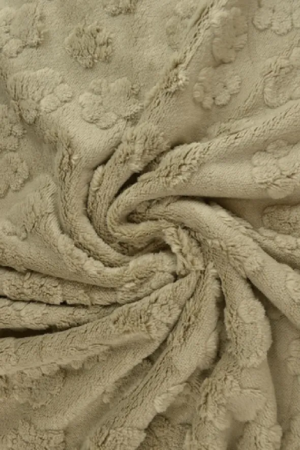 Knuffelfleece - Paw Prints - Dark Beige