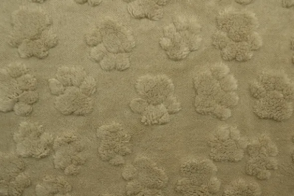 Knuffelfleece - Paw Prints - Dark Beige