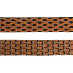 Luxe Tassenband - Peacock - Orange/Black/Taupe